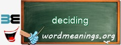 WordMeaning blackboard for deciding